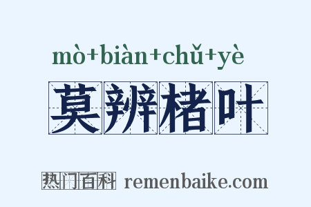 莫辨楮叶是什么意思的图片
